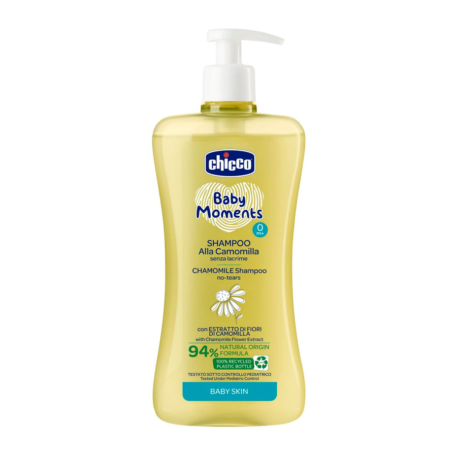 Chicco Shampoo Camomilla 500 ml, confezione di vendita a cartone intero da 6 pezzi.