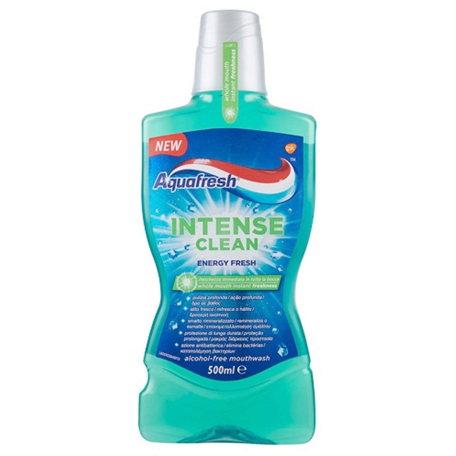 N28 000600 — Aquafresh Collut.Intense Clean 500Ml, confezione singola; vendita in cartone da 8 pezzi