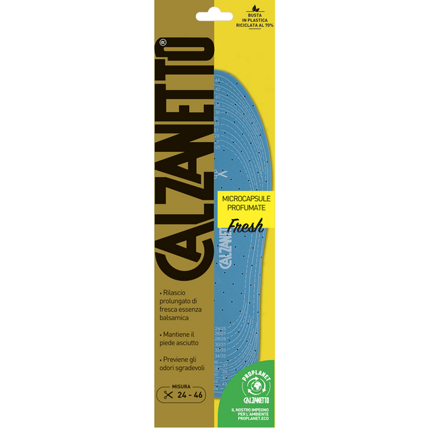 N28 001704 — Calzanetto Soletta Microcapsule Profum, confezione singola; vendita in cartone da 12 pezzi
