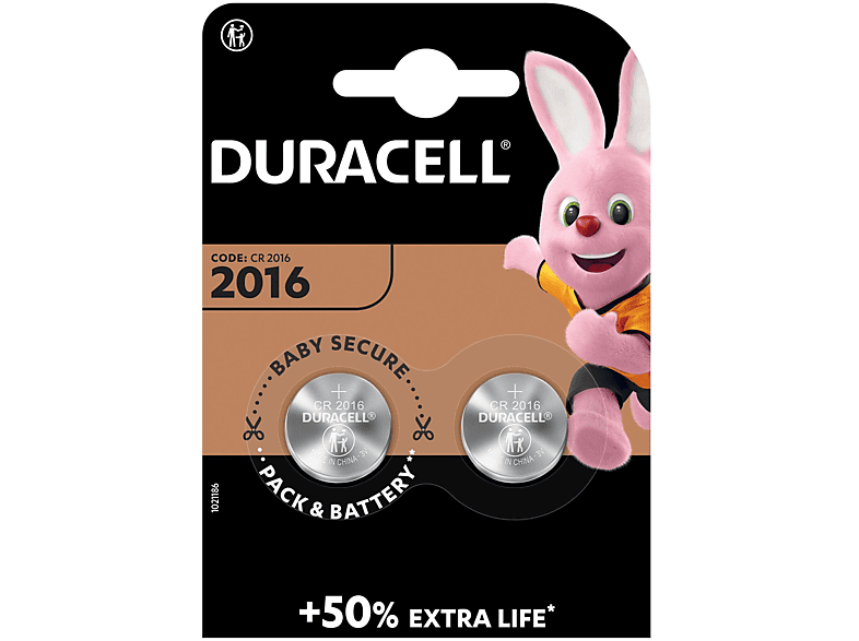 Duracell CR2016 pile a bottone al litio blister 2 pezzi