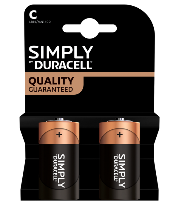 Duracell Simply pile C mezza torcia blister 2 pezzi