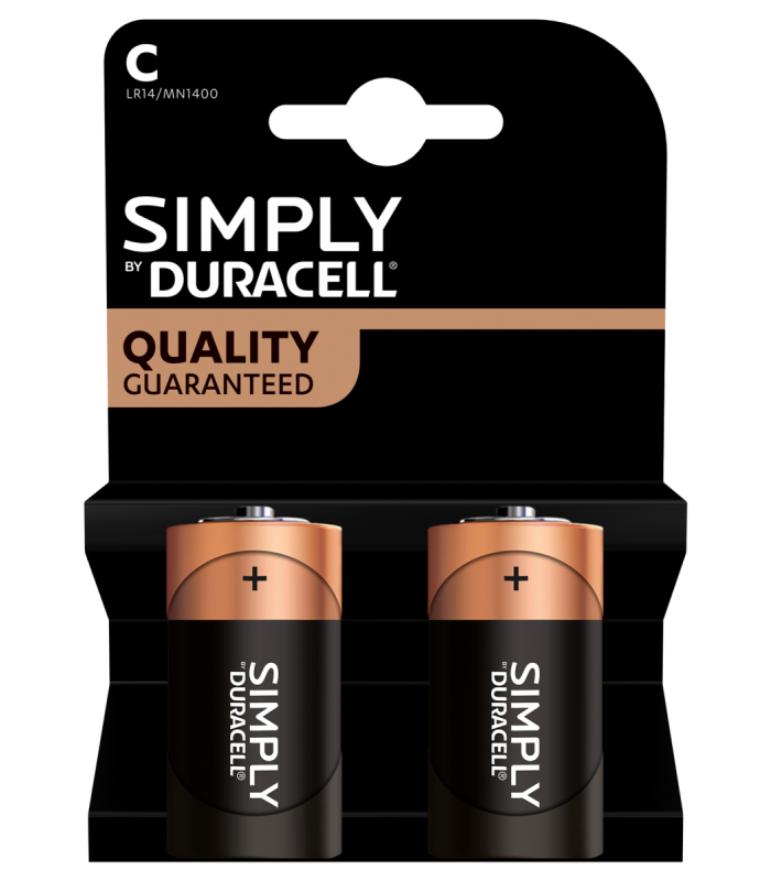 Duracell Simply pile C mezza torcia blister 2 pezzi