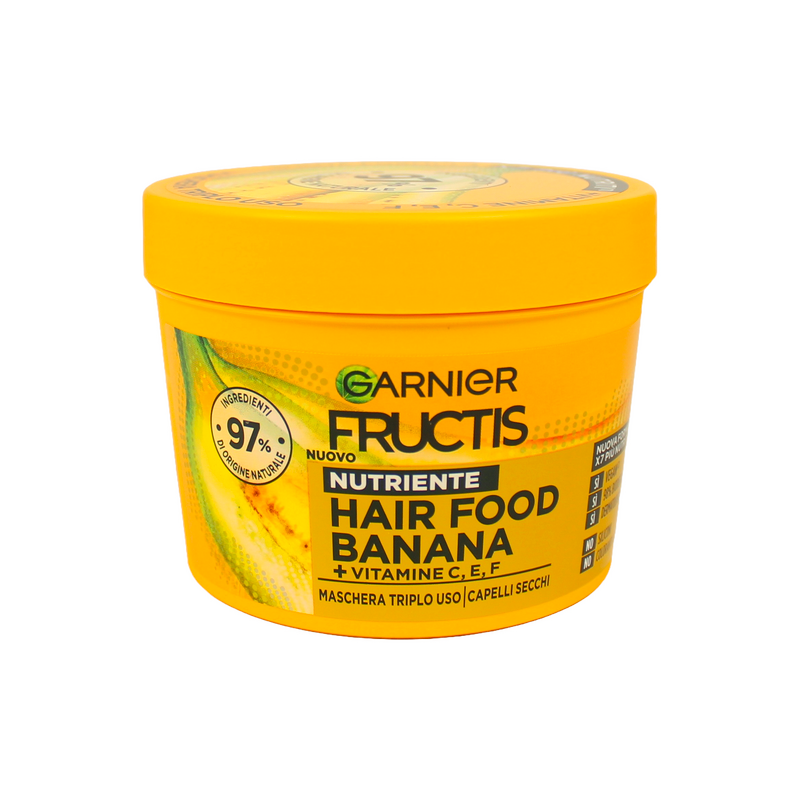 N28 005154 — Fructis Hair Food Maschera 390Ml Banana, confezione singola; vendita in cartone da 6 pezzi