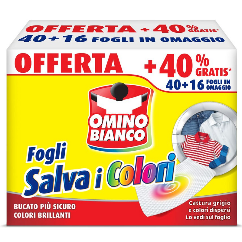 Omino Bianco Salvacolori Pz 40+16