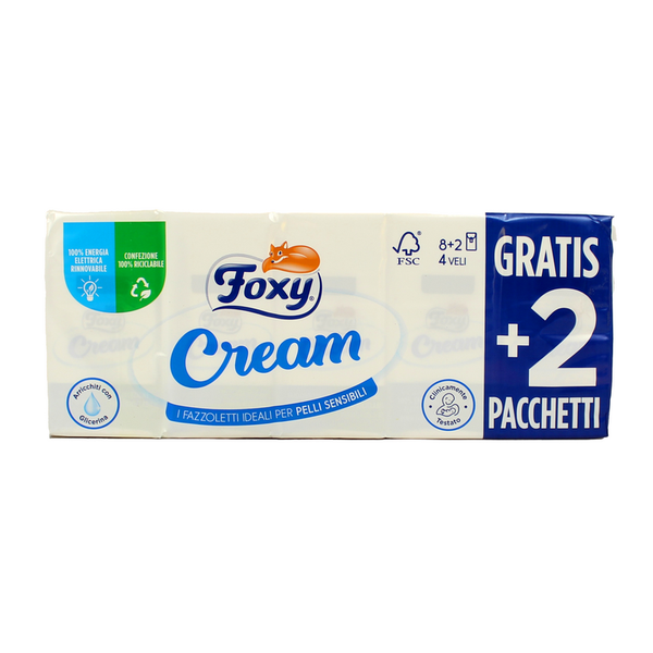 Foxy Fazzoletti Cream Pz 8+2