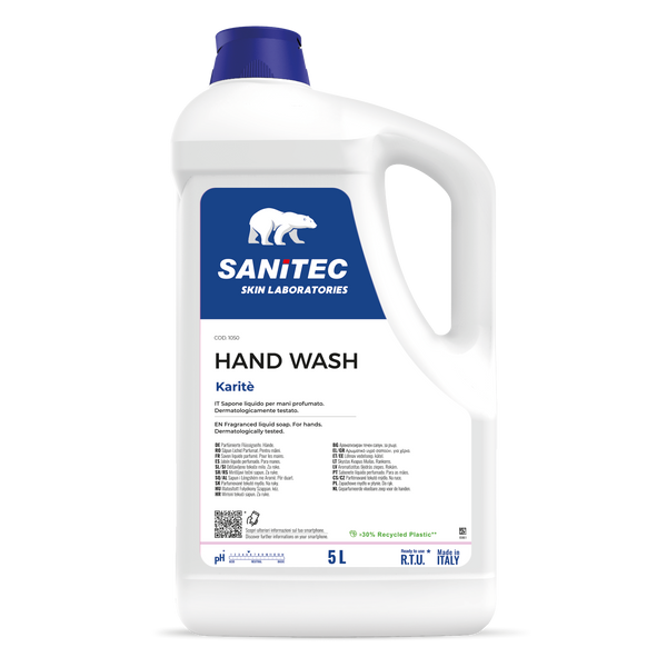 Hand Wash Karité 1050 SANITEC - Sapone Liquido Mani Profumato con Glicerina - Tanica da 5L