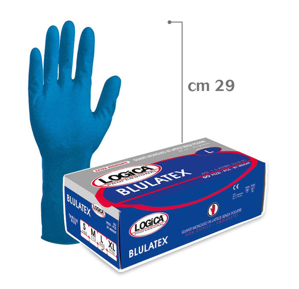 BLULATEX Guanti Lattice Spessorato Blu 50 Pezzi - Logica — foto ufficiale Logica Professional
