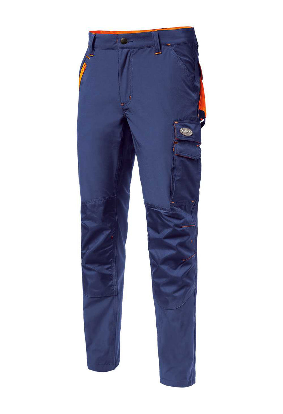 Pantalone Logica CICLONE Super Stretch idrorepellente colore Blu/Arancio — foto ufficiale Logica Professional