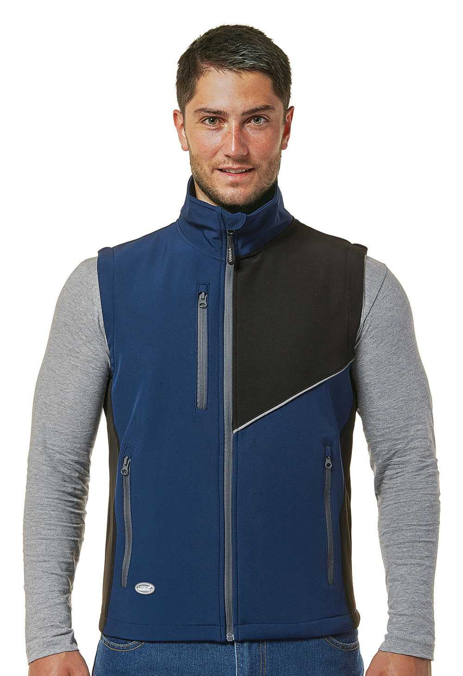 Gilet soft-shell DAMASCO 3 strati - Logica Professional colore Blu/Nero — foto ufficiale Logica Professional