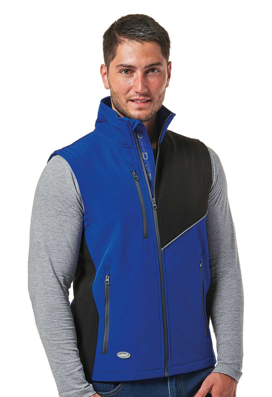 Gilet soft-shell DAMASCO 3 strati - Logica Professional colore Royal/Nero — foto ufficiale Logica Professional