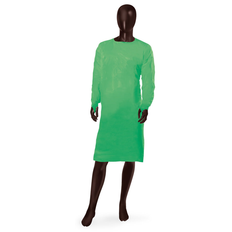 Camice avvolgente CPE Gown Ajsia in polietilene 35my DPI I - 5 colori - cartone 75 pz