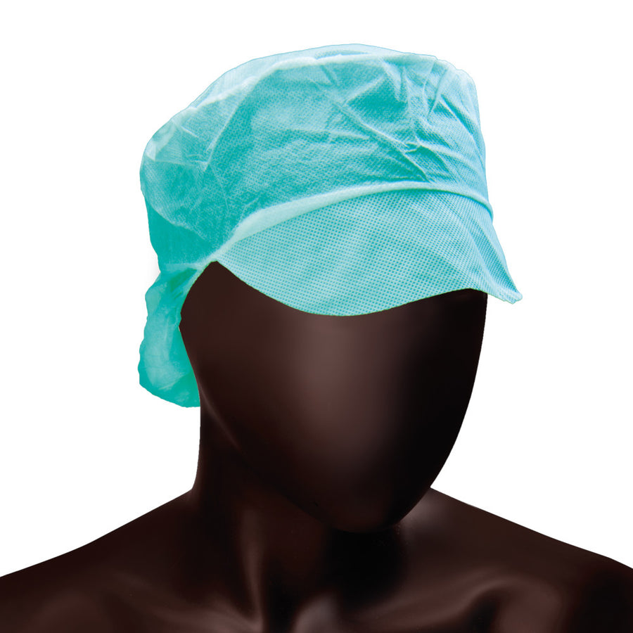 Copricapo monouso a berretto con visiera e reggicapelli PLP 40g DPI I - 5 colori - cartone 1000 pz