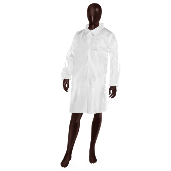 Camice da laboratorio Extrashield Lab Coat Ajsia laminato 67g DPI III - cod. 14547 - cartone 50 pz
