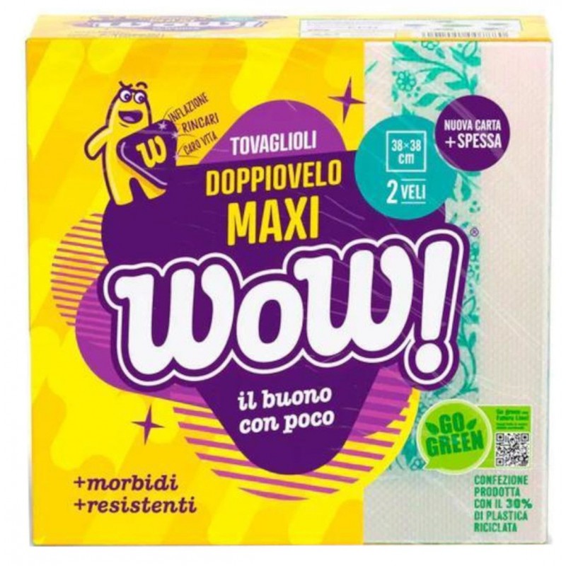 Wow! Tovaglioli Maxi 2veli 38x38 pz 43 – Cartone 24 pz