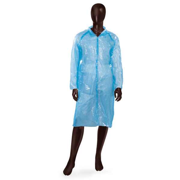 Camice da laboratorio LDPE Coat Ajsia in polietilene 30my DPI I - 2 colori - cod. 14030/16781 - cartone 400 pz