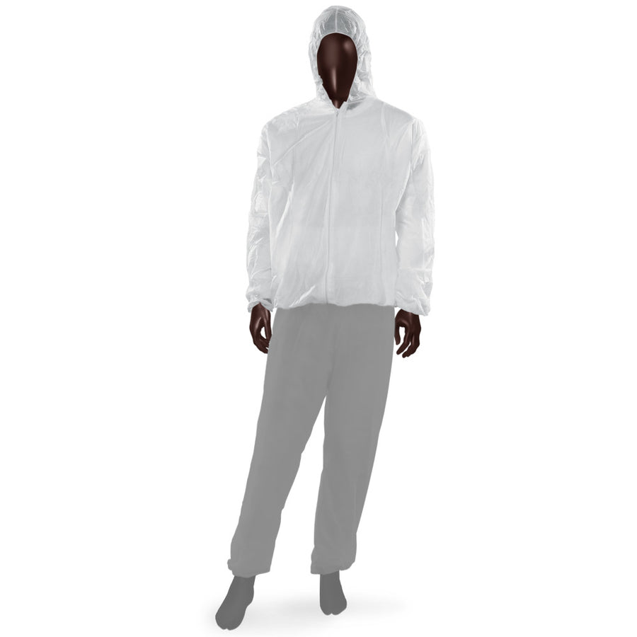 Giacca Monouso PLP JACKET Ajsia con Cappuccio PLP 40g DPI I - 2 Colori - Cod. 16820/14046 - Cartone 50 pz