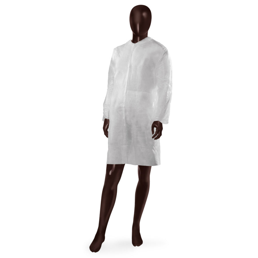 Camice da laboratorio Velkro 50 Ajsia con velcro e tasca interna PLP 50g DPI I - cod. 17370 - cartone 50 pz