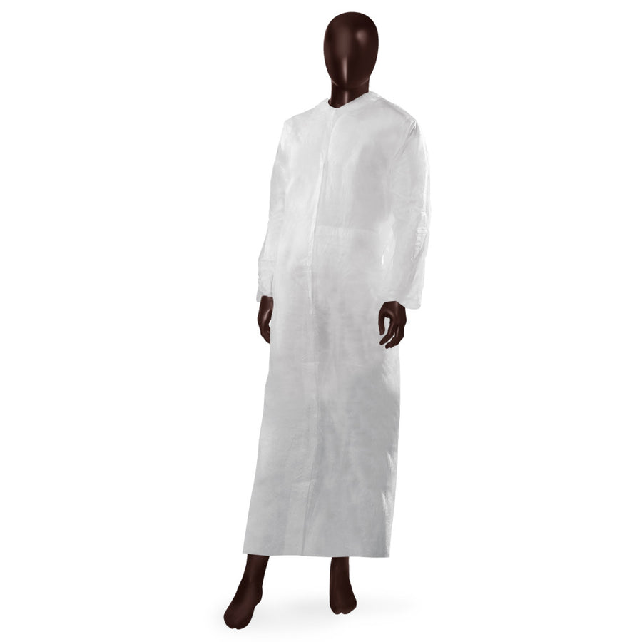 Camice da laboratorio Velkro 50 Long Ajsia lungo con velcro PLP 55/65g DPI I - cod. 17371 - cartone 50 pz