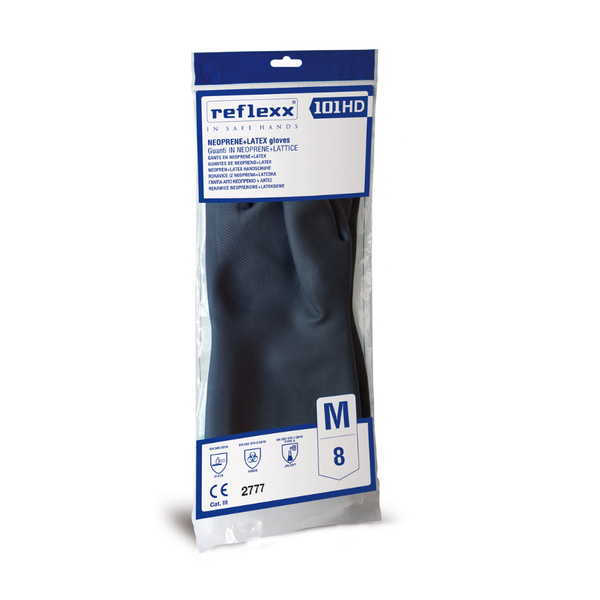 Guanti riutilizzabili in neoprene e lattice felpato 105 g | 50 paia – Reflexx 101 HD | Gef Medica
