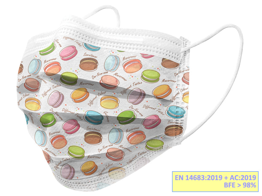 GISAFE MASCHERINA CHIRURGICA FILTRANTE 98% 3 VELI tipo IIR con elastici macarones