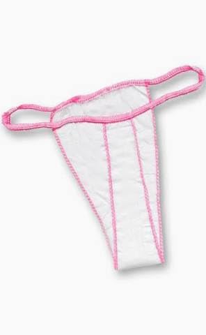 Tanga Monouso TNT Estetica - 1000 Pz (10x100) - Bianco con Bordino Rosa - Confezionati Singolarmente