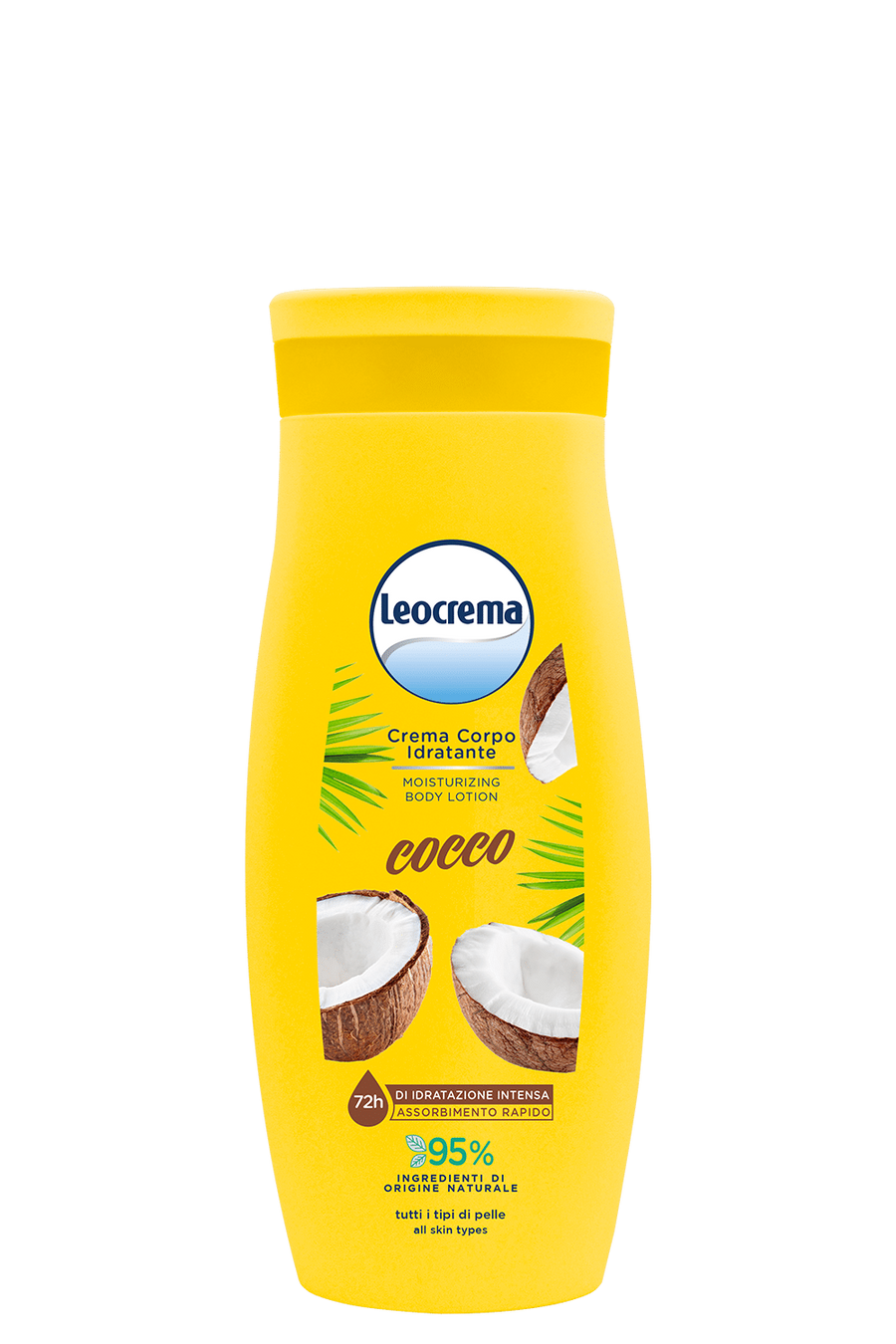 Flacone Leocrema crema fluida idratante al cocco da 250 ml