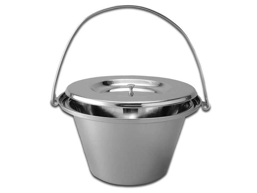 Secchio per Comode in Acciaio Inox con Coperchio 5 Litri