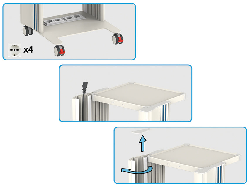 Carrello Easy Power 2 Ripiani 40X36 Cm + Base _d