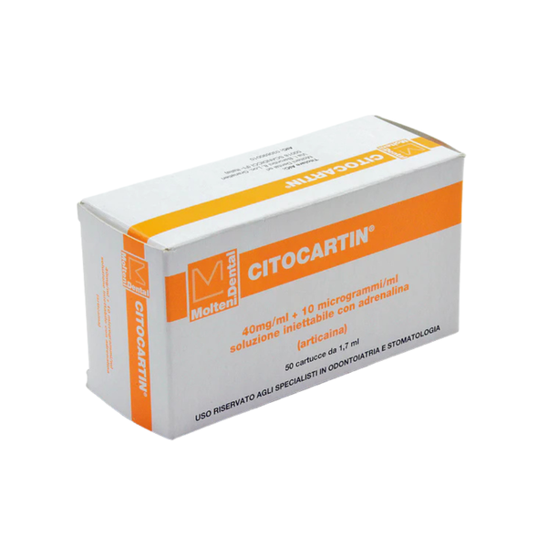 CITOCARTIN*50 cartucce 1,7 ml 40 mg/ml + 10 mcg/ml con adrenalina