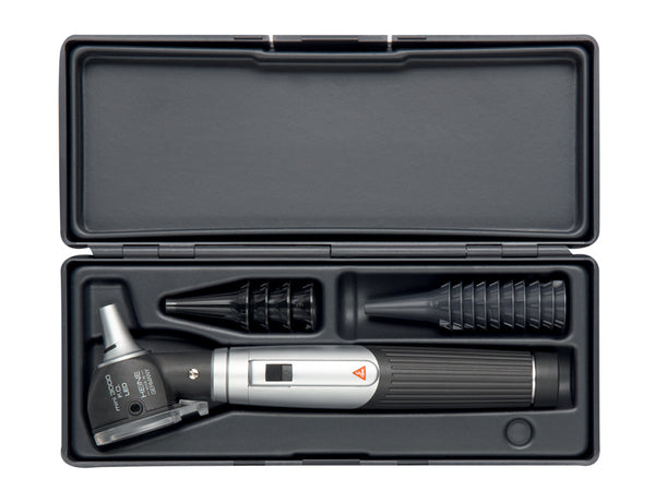 Otoscopio Heine Mini 3000 LED a F.o. con Speculum Riutilizzabili e Astuccio - Nero - D-885.20.021