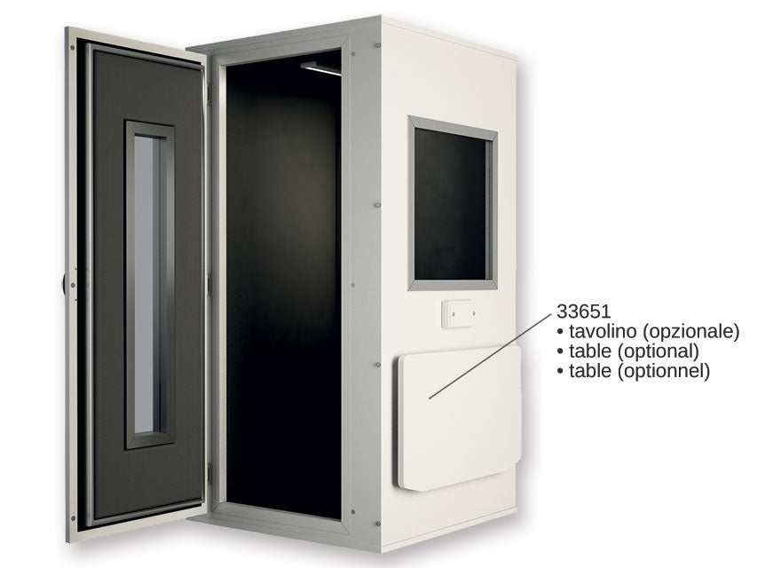 CABINA AUDIOMETRICA PRO 28 PREMIUM 96x96x197 cm con ventilazione e porta con finestra