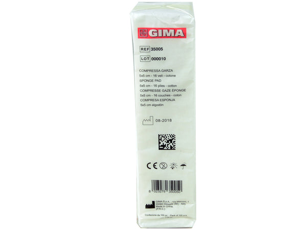Compresse Garza Cotone 16 Veli 10 Pacchi da 100 - Conf. 1000 pz.