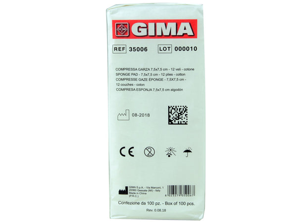 Compresse Garza Cotone 12 Veli 10 Pacchi da 100 - Conf. 1000 pz.