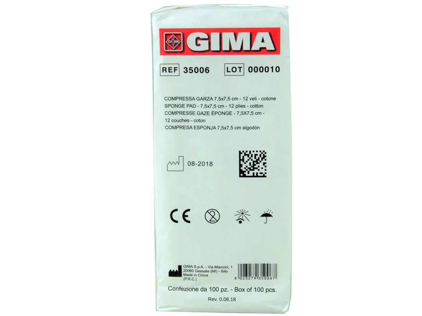 Compresse Garza Cotone 12 Veli 10 Pacchi da 100