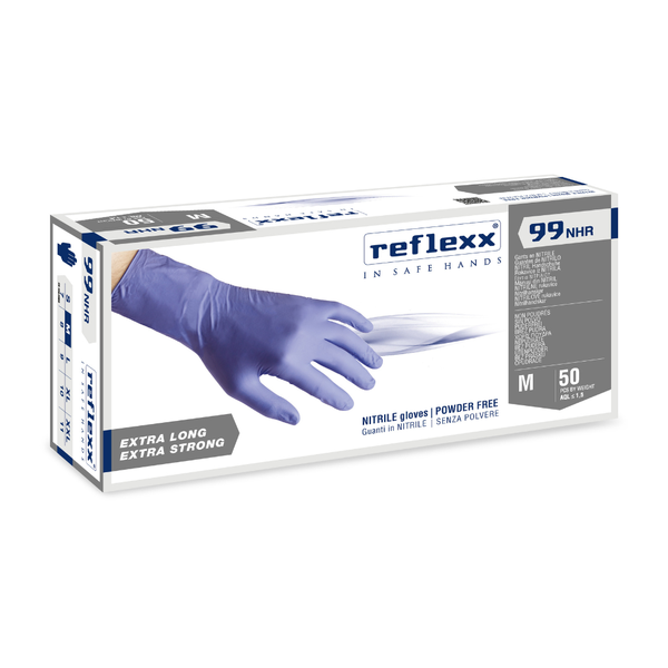 Guanti in nitrile x-long 8.8 g | 10 Box da 100 pezzi – Reflexx N99 | Gef Medica