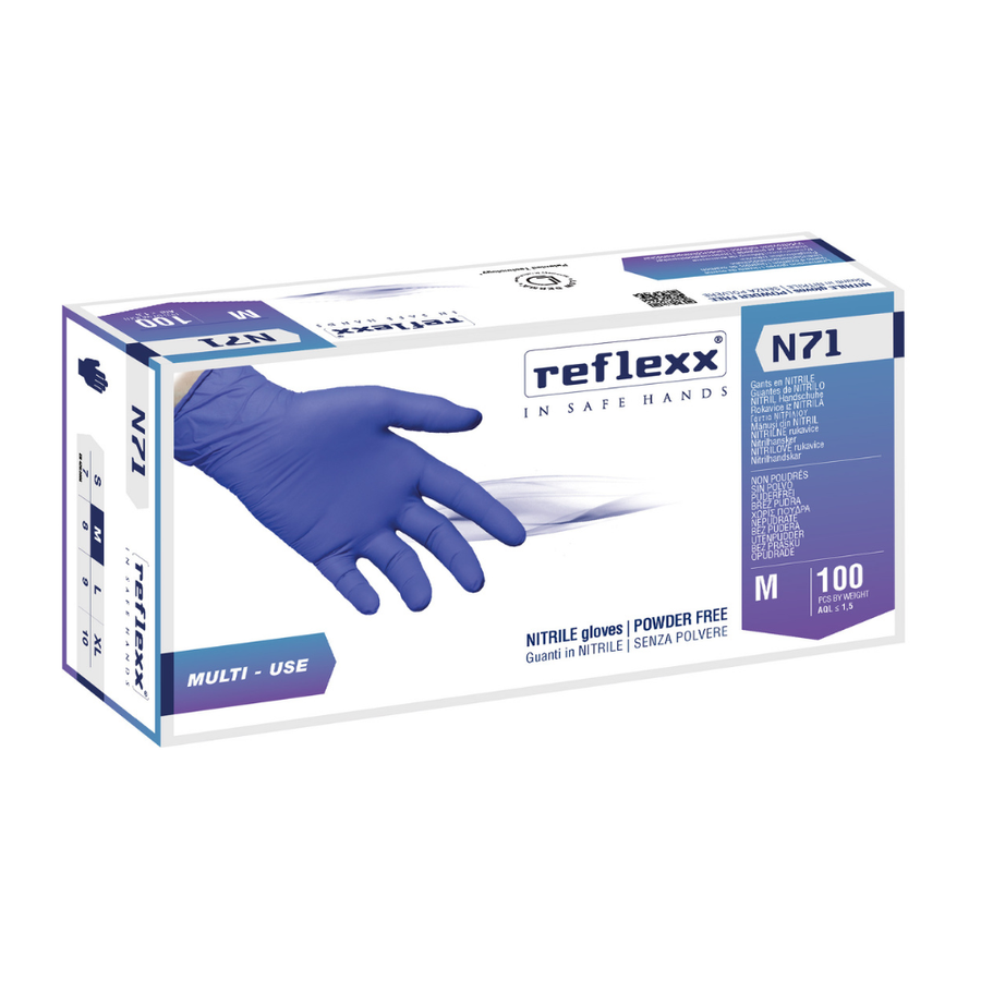 Guanti monouso in nitrile ipoallergenico Reflexx N71 - 4,2 g - 10 box da 100 pezzi