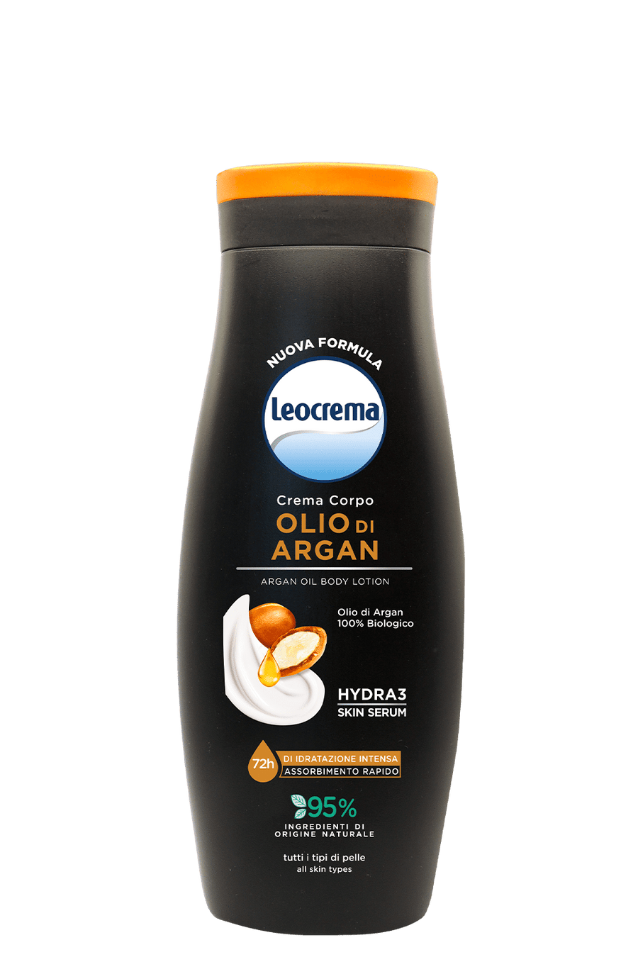 Leocrema Crema fluida corpo Olio di Argan 400 ml, cartone intero da 12 confezioni.