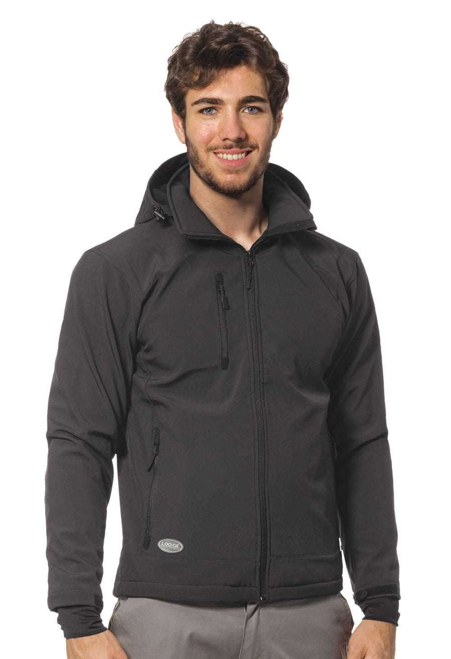 Giacca soft-shell Logica SLALOMCAP con cappuccio staccabile - Grigio