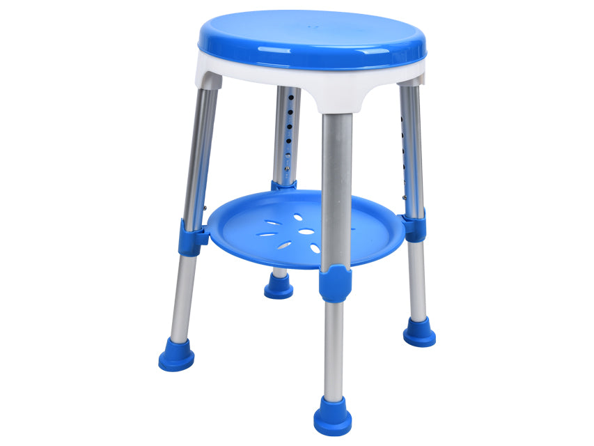 Sgabello da Doccia Blu con Vassoio