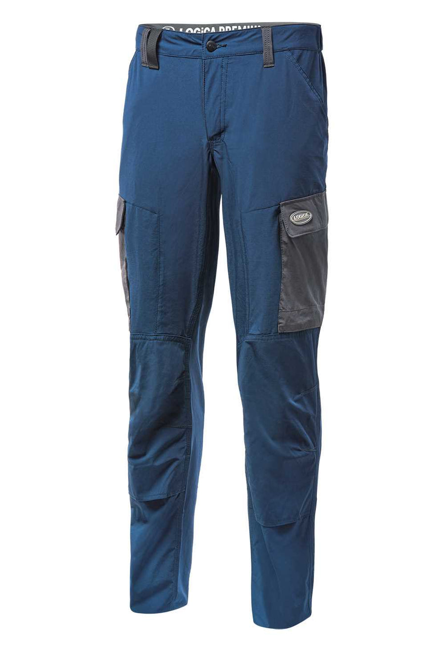 Pantalone multitasche Logica TAIPEI con tasca cellulare colore Blu oceano — foto ufficiale Logica Professional