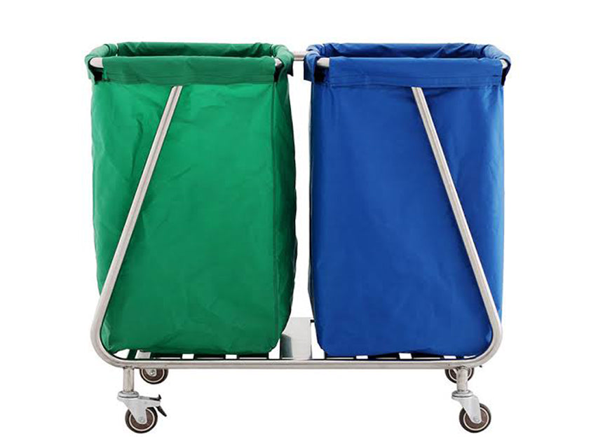 Carrello Doppio Biancheria Sporca Acciaio Inox Aisi 202
