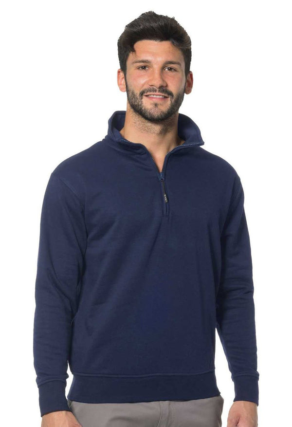 Felpa da lavoro Logica SAN ZENO con zip corta 280 gr - Blu