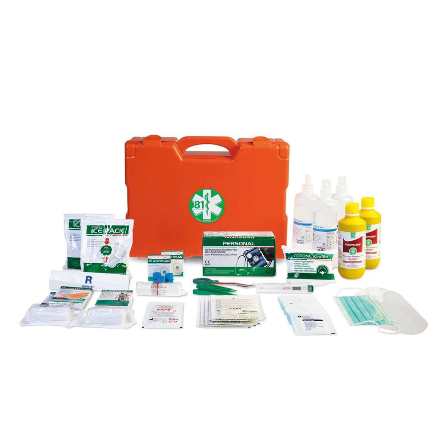 Logica MEDIC4 valigetta pronto soccorso Allegato 1 DM 388 con sfigmomanometro