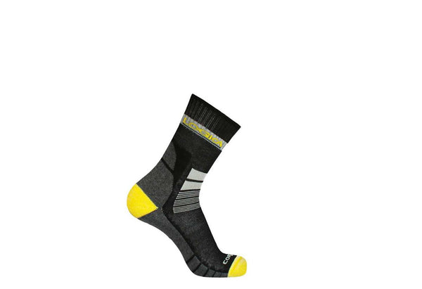 Calzino medio HALFY Cool Max + Cordura Nero-giallo — foto ufficiale Logica Professional