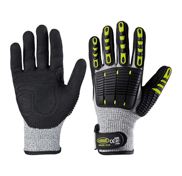Guanti anti-impatto Logica ARMOR grigio-nero dorso TPR palmo nitrile EN 388 4443CP