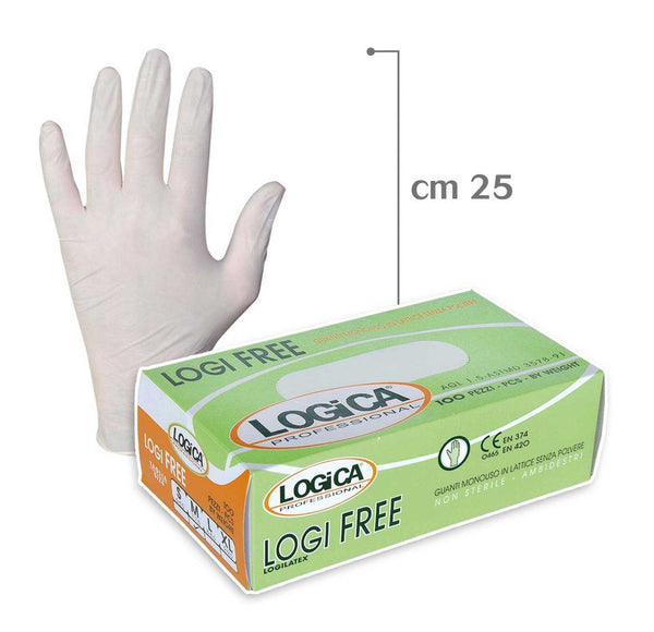LOGIFREE Guanti Lattice Senza Polveri 100 Pz - Logica — foto ufficiale Logica Professional