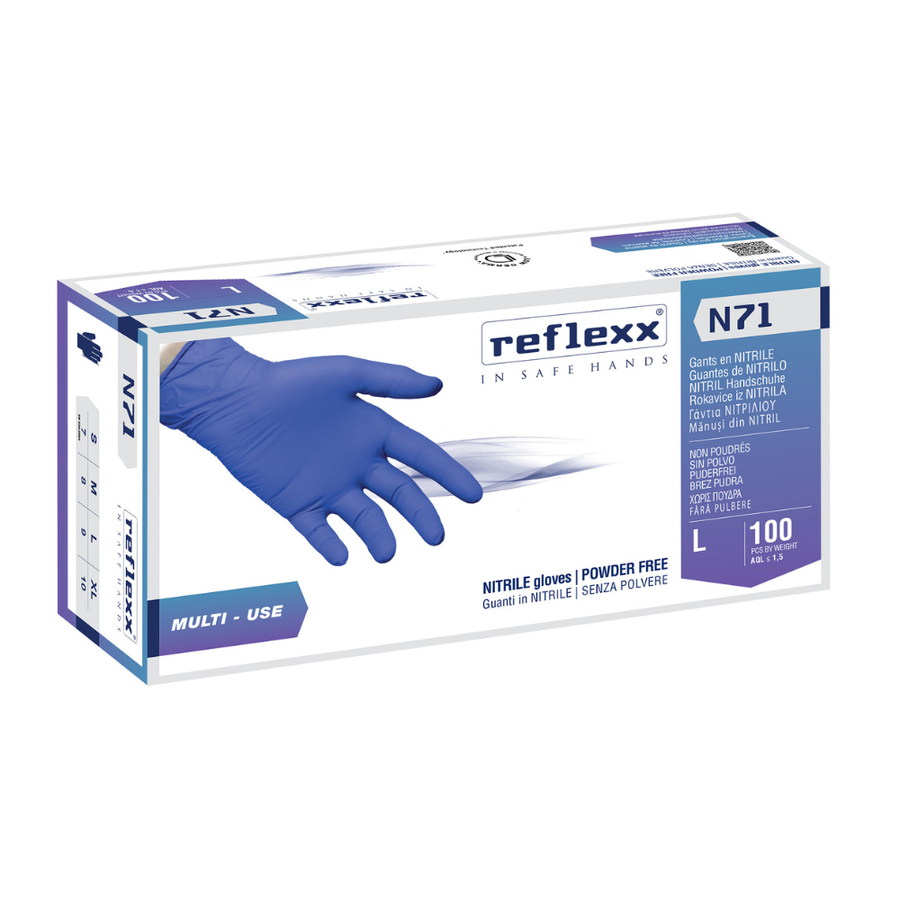Guanti monouso in nitrile ipoallergenico Reflexx N71 - 4,2 g - 10 box da 100 pezzi