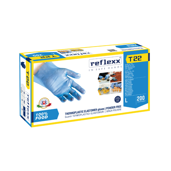 Guanti monouso in Polietilene TPE: Reflexx T22 - 2,0 g | T22 | 10 Box da 200 pezzi