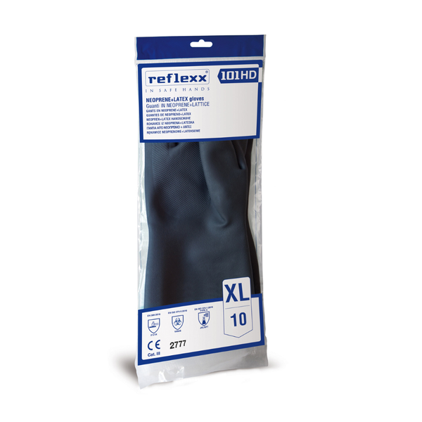 Guanti riutilizzabili in neoprene e lattice felpato 105 g | 50 paia – Reflexx 101 HD | Gef Medica