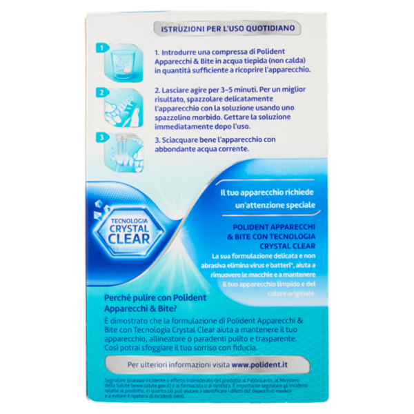Polident Compresse pz 30 Apparecchi e Bite – Cartone 12 pz